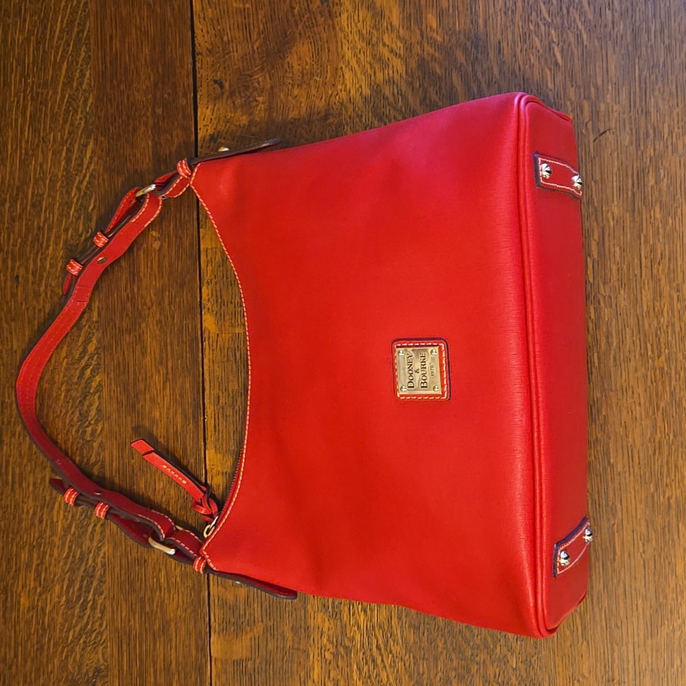 Dooney & Bourke Saffiano Leather Hobo Bag In Vibrant Red FINAL PRICE